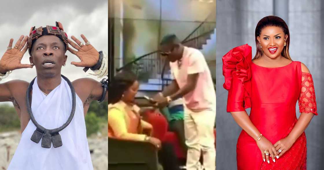 Shatta Wale sprays dollars on McBrown on United Showbiz; video pops up