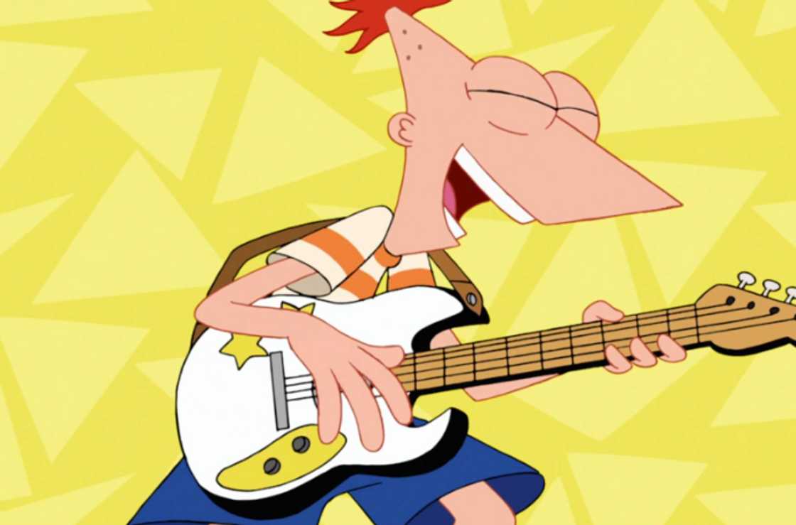 Flynn playing a guitar Flynn playing a guitar