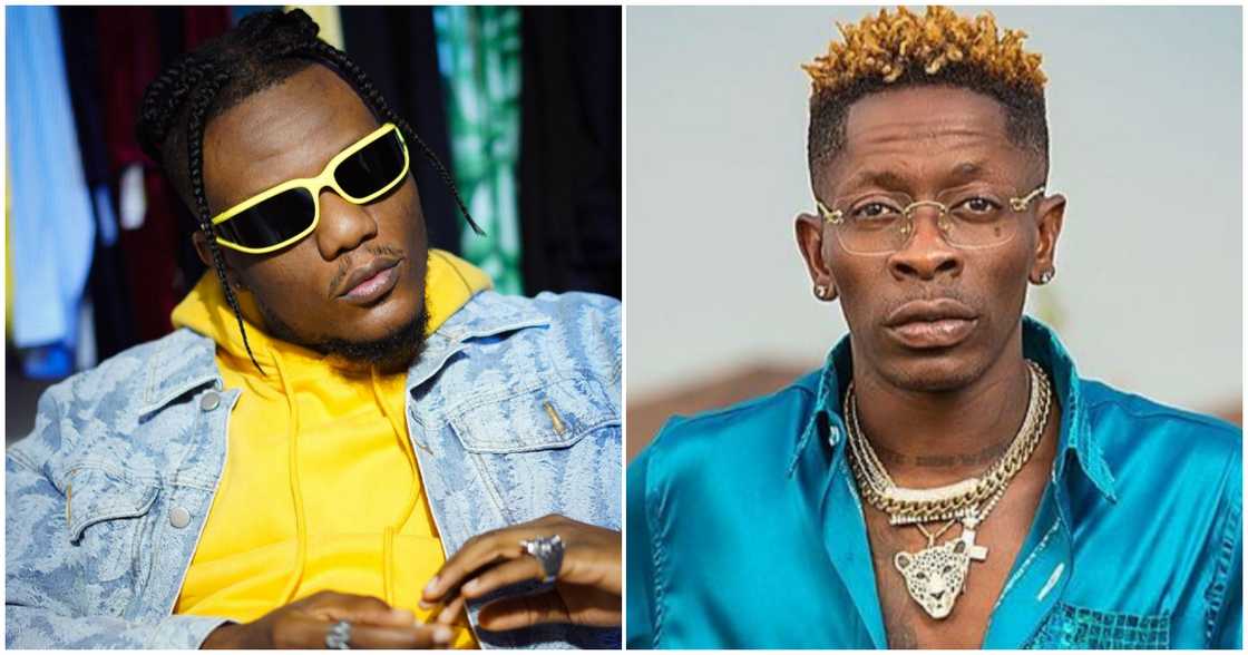 Pheelz (left) and Shatta Wale (right) in photos Pheelz (left) and Shatta Wale (right) in photos