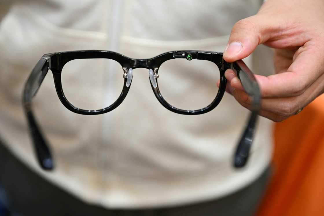 Halliday-branded smart glasses on display at the Consumer Electronics Show in Las Vegas, where wearable tech innovations are on prominent display