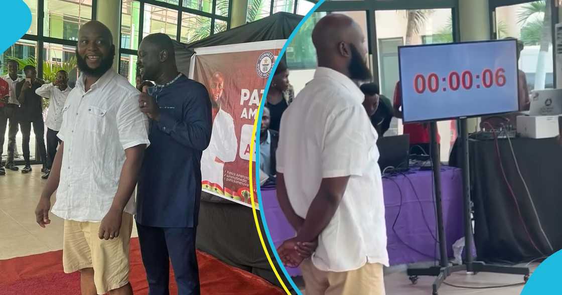 Patrick Amenuvor during his stand-a-thon attempt Patrick Amenuvor during his stand-a-thon attempt