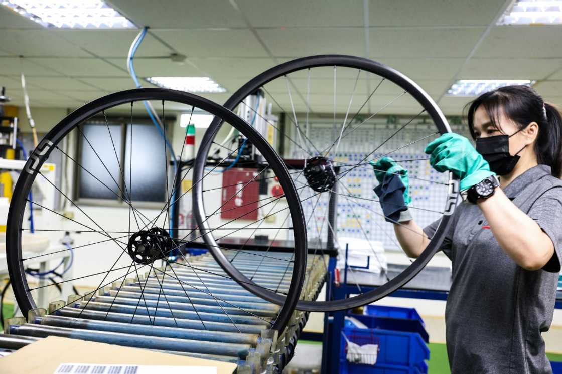 US President Donald Trump's initial 32 percent tariff on Taiwan stunned the island's bicycle manufacturers, who were racing to meet orders ahead of the northern summer before the new toll was announced US President Donald Trump's initial 32 percent tariff on Taiwan stunned the island's bicycle manufacturers, who were racing to meet orders ahead of the northern summer before the new toll was announced