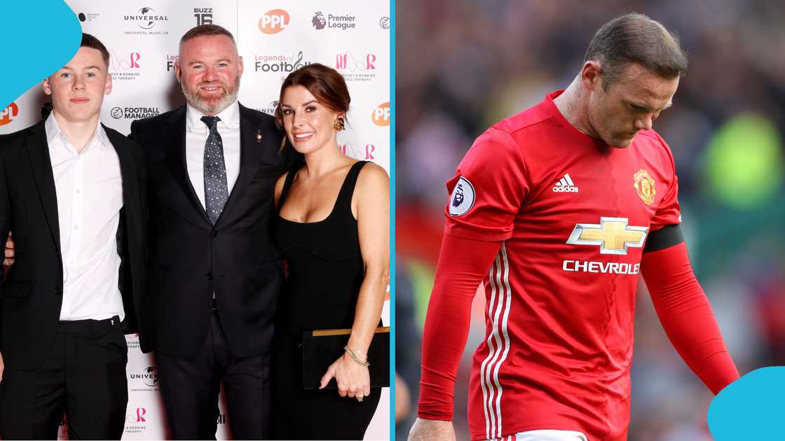 Wayne Rooney, Kai Rooney, Coleen Rooney, Manchester United, Old Trafford. Wayne Rooney, Kai Rooney, Coleen Rooney, Manchester United, Old Trafford.