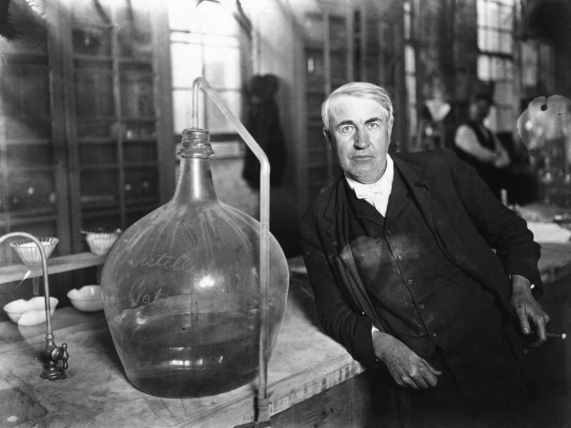Thomas A. Edison in his laboratory Thomas A. Edison in his laboratory