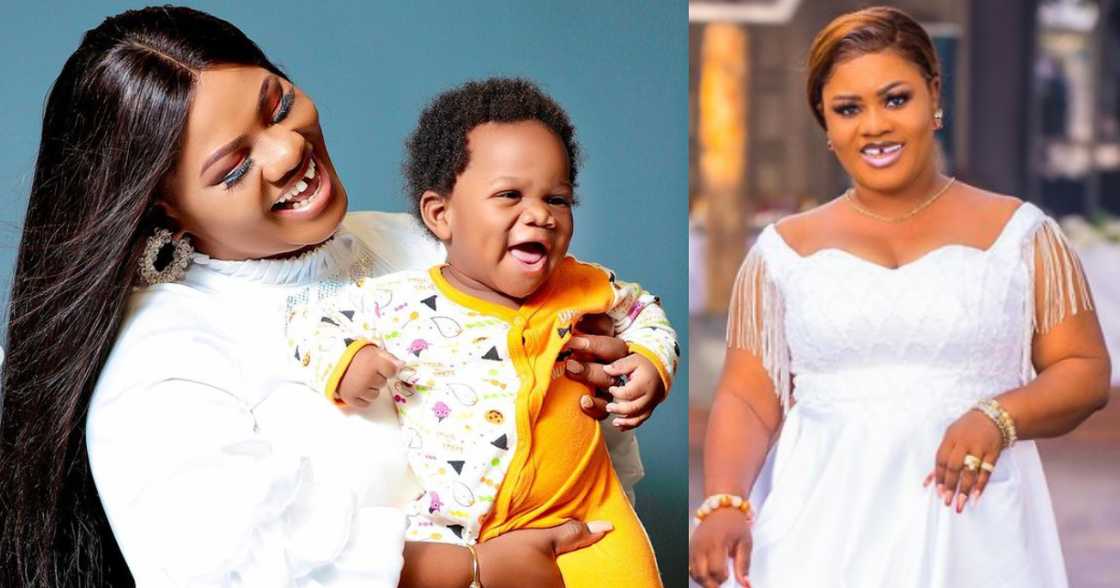 Obaapa Christy and her last son Justin Obaapa Christy and her last son Justin