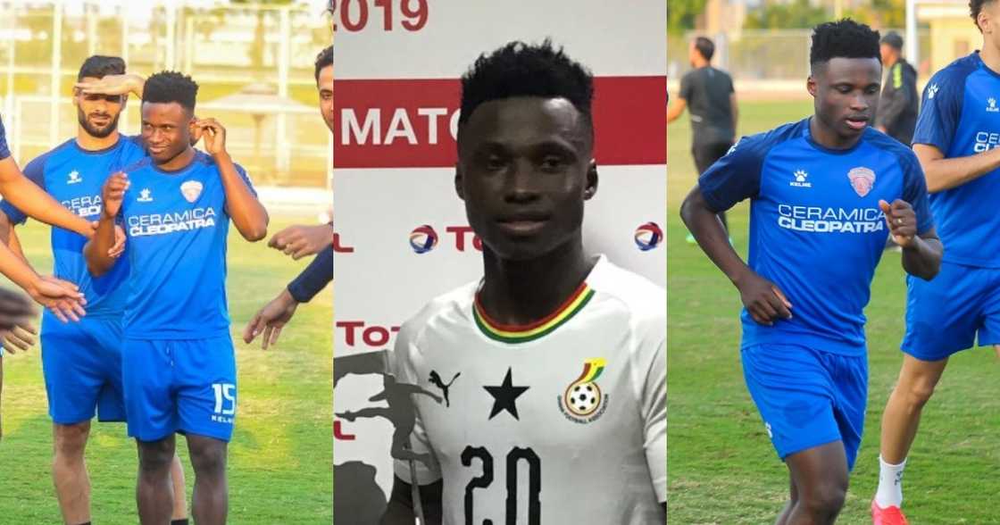 Evans Mensah at Egyptian club Cleopatra Ceramica. SOURCE: Facebook/ Cleopatra FC Evans Mensah at Egyptian club Cleopatra Ceramica. SOURCE: Facebook/ Cleopatra FC