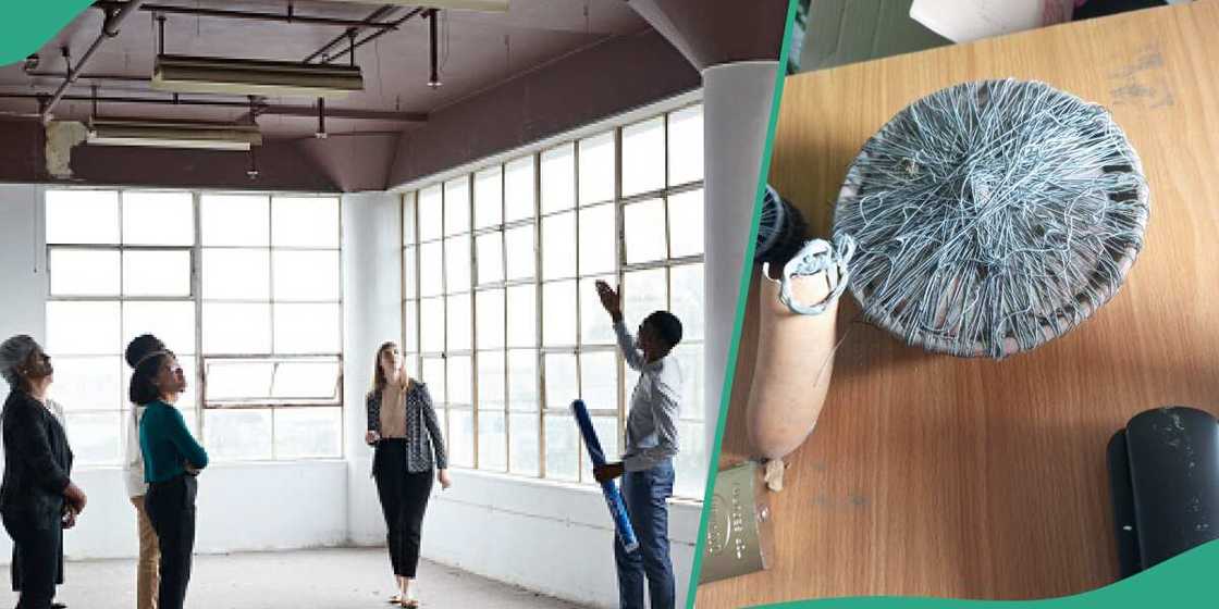 Nigerian lady shares scary object found in ceiling of her new office Nigerian lady shares scary object found in ceiling of her new office