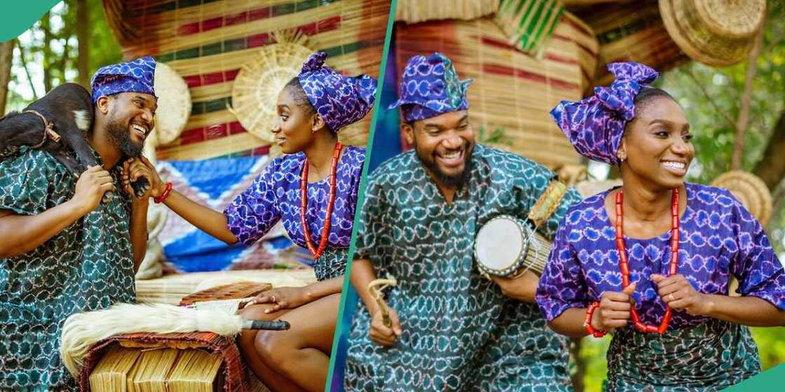 Kunle Remi and his wife look lovely in their attire