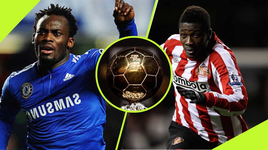 Michael Essien and Asamoah Gyan of Ghana. Michael Essien and Asamoah Gyan of Ghana.