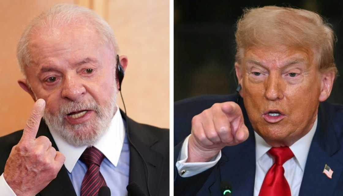 Brazilian President Luiz Inacio Lula da Silva (L) has locked horns with US President Donald Trump (R) on trade policy