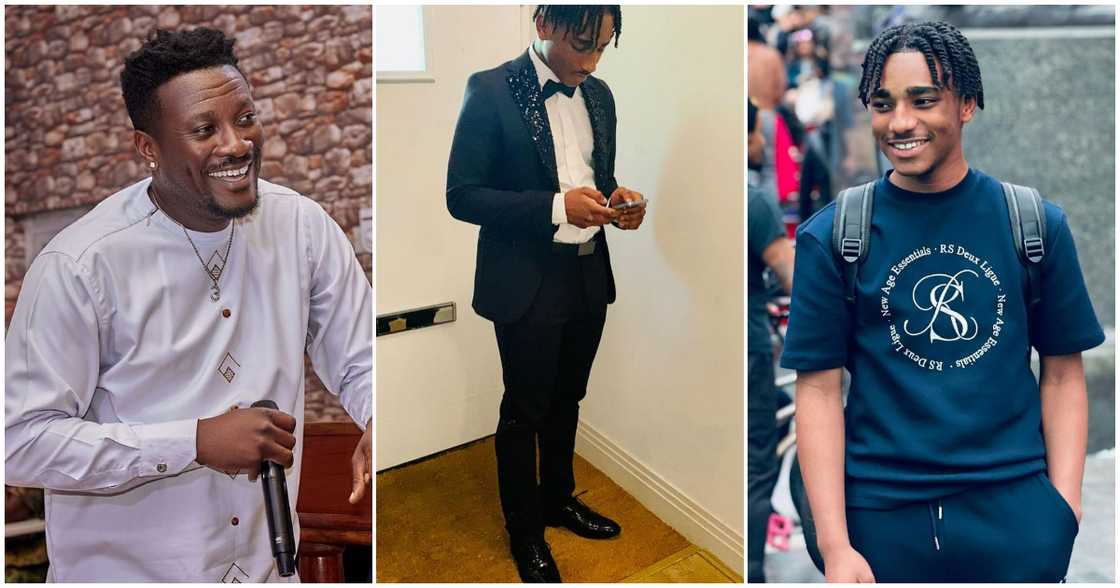 Asamoah Gyan and son, Fredrick Gyan Asamoah Gyan and son, Fredrick Gyan