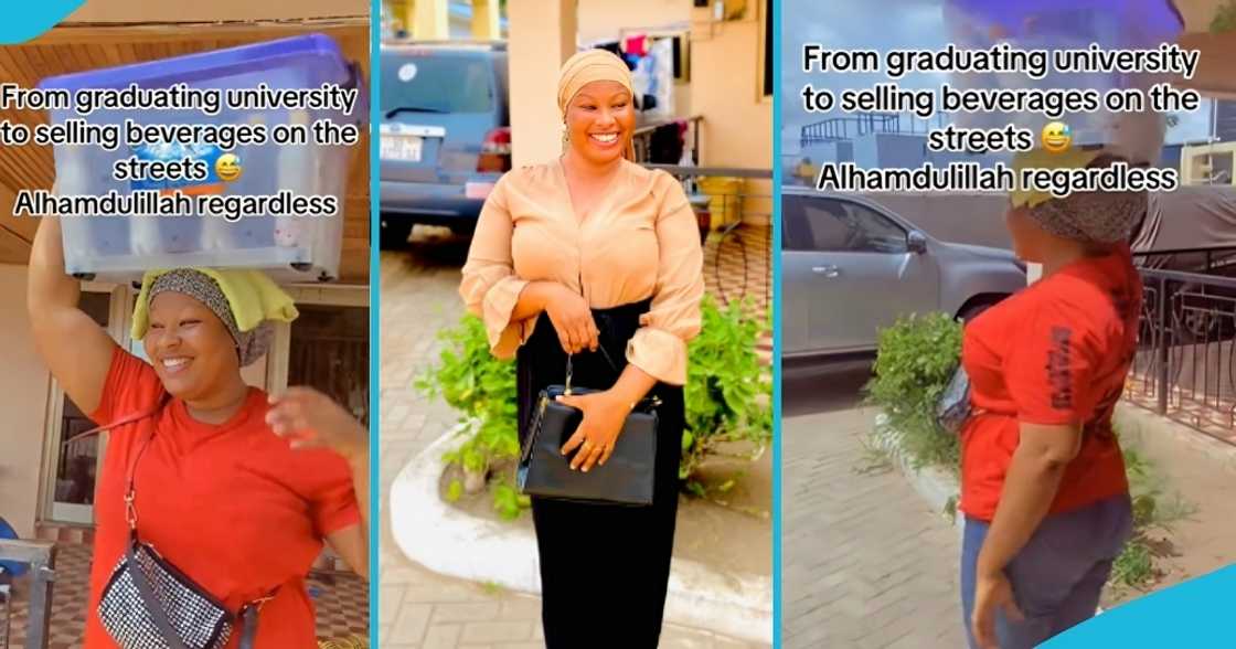 Ghanaian lady, university graduate, street hawker, unemployment rates in Ghana, local beverages.