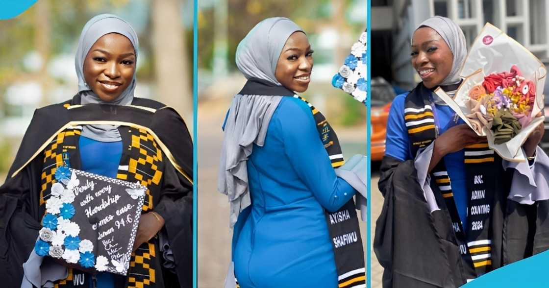 Ghanaian lady, first-class degree, University of Ghana, graduation ceremony, academic achievement. Ghanaian lady, first-class degree, University of Ghana, graduation ceremony, academic achievement.