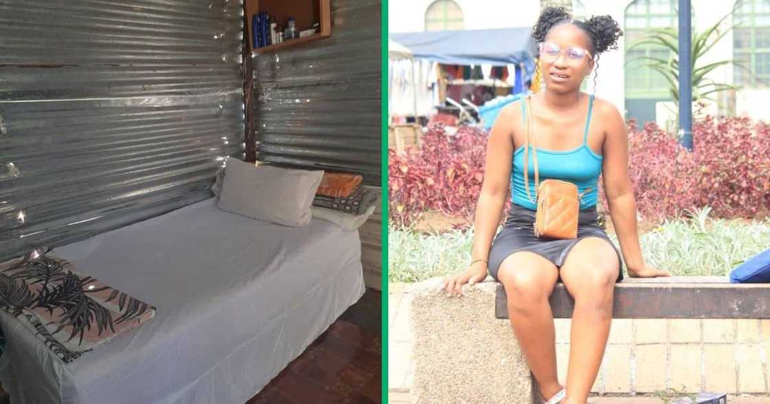A woman shared her humble beginnings as she moved into a new shack with no furniture. A woman shared her humble beginnings as she moved into a new shack with no furniture.
