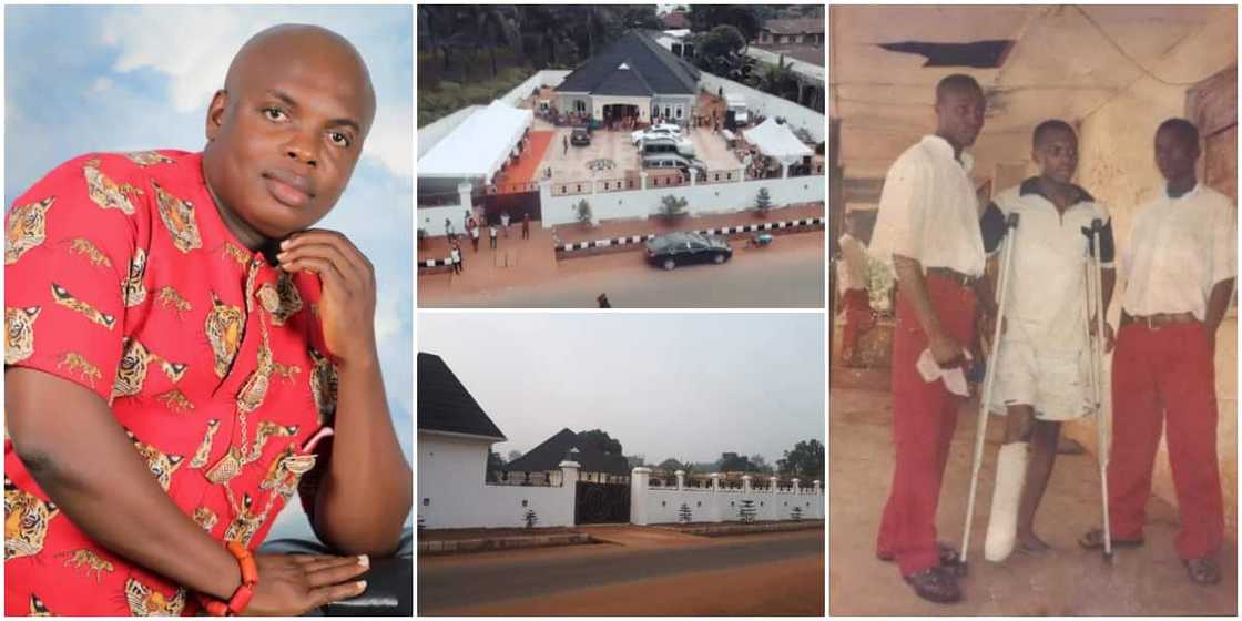 Joy as Nigerian man who left the village 14 years ago with nothing shows off the fine house he built there Joy as Nigerian man who left the village 14 years ago with nothing shows off the fine house he built there