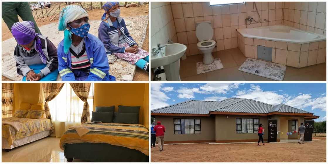 Reactions as company gifts family of 16 living in a tent fully furnished 3-bedroom house in viral photos