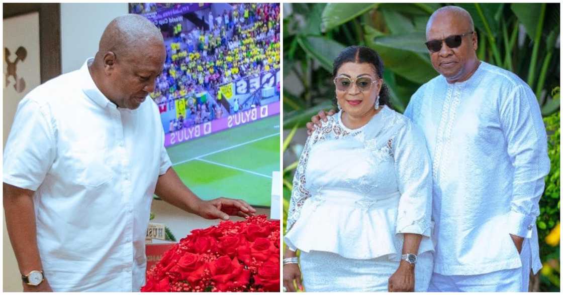 Lordina Mahama has sent her husband of 30 years, former President Mahama, 64 roses to mark his 64th birthday Lordina Mahama has sent her husband of 30 years, former President Mahama, 64 roses to mark his 64th birthday