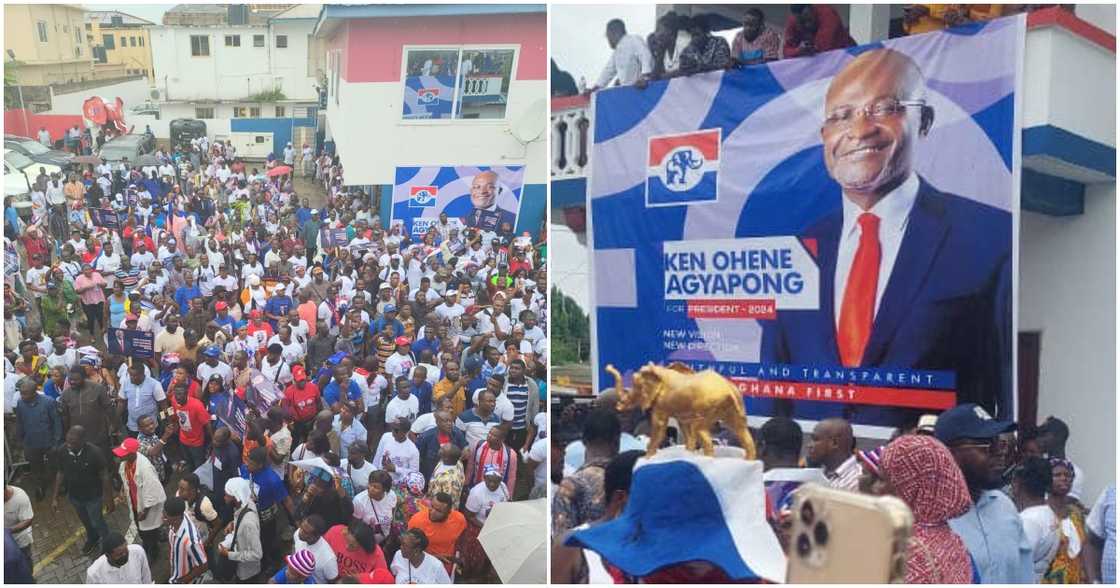 Kennedy Agyapong was mobbed by a crowd of party supporters when filed his nomination today.