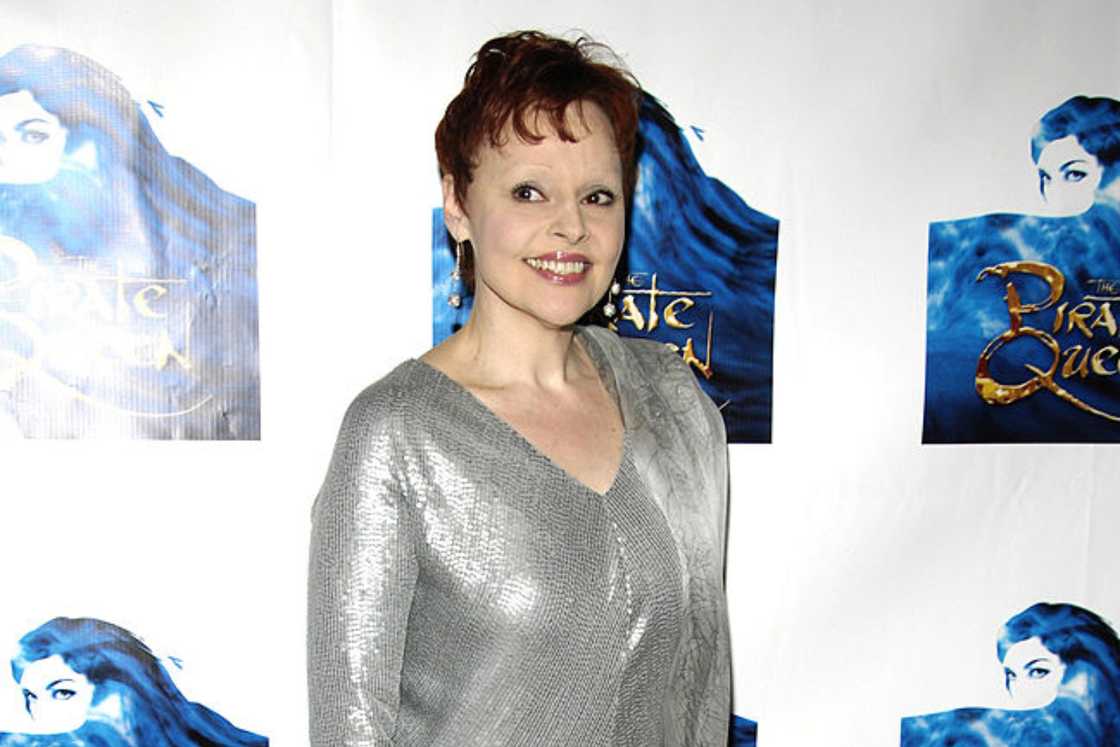 Linda Balgord in a shiny grey dress Linda Balgord in a shiny grey dress