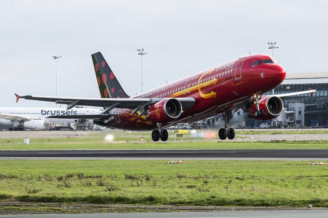 An aeroplane fueled by sustainable aviation fuel (SAF) taking off at Brussels Airport earlier this year An aeroplane fueled by sustainable aviation fuel (SAF) taking off at Brussels Airport earlier this year