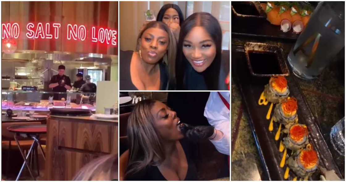 Photos of Nana Aba Anamoah, Sandra Ankobiah, and their friend. Photos of Nana Aba Anamoah, Sandra Ankobiah, and their friend.