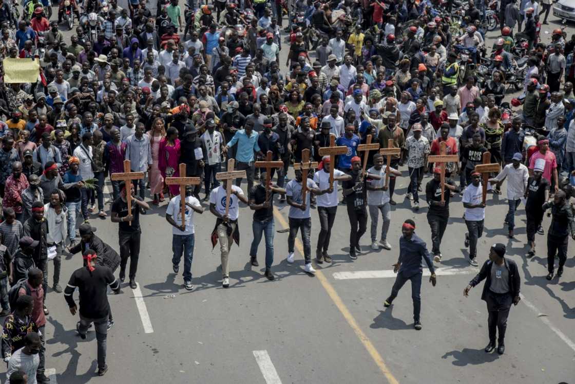 Thirty-two civilians and four UN peacekeepers were killed in total during the protests last week, the government says Thirty-two civilians and four UN peacekeepers were killed in total during the protests last week, the government says