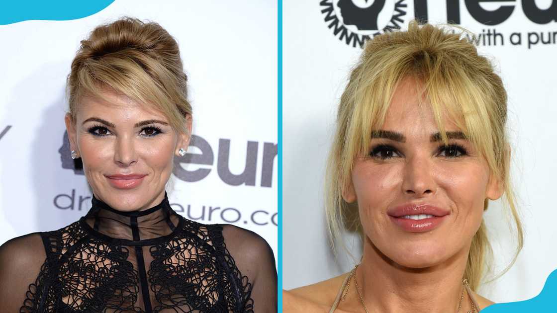 Diana Jenkins in a black mesh top and a fringe hairstyle Diana Jenkins in a black mesh top and a fringe hairstyle