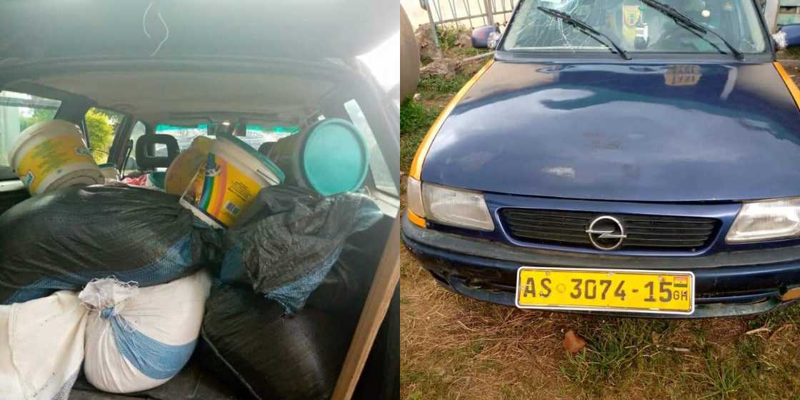 Students of St. Paul in Akyem Kukurantumi impound matron’s taxi transporting stolen food items from campus Students of St. Paul in Akyem Kukurantumi impound matron’s taxi transporting stolen food items from campus