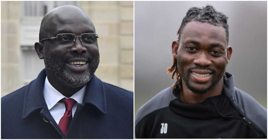 Photos of President George Weah and Christian Atsu. Photos of President George Weah and Christian Atsu.