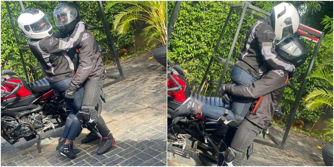 Nigerian lovers who're crazy about power bike set to get married as cute loved up photos light up the internet Nigerian lovers who're crazy about power bike set to get married as cute loved up photos light up the internet