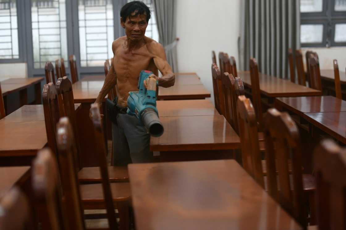 The dust even finds its way into the classrooms of a local primary school The dust even finds its way into the classrooms of a local primary school