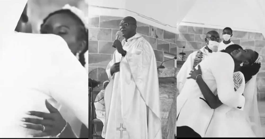 Ghanaian priest causes stir as he sings Kwabena Kwabena's song for couple in church (video)