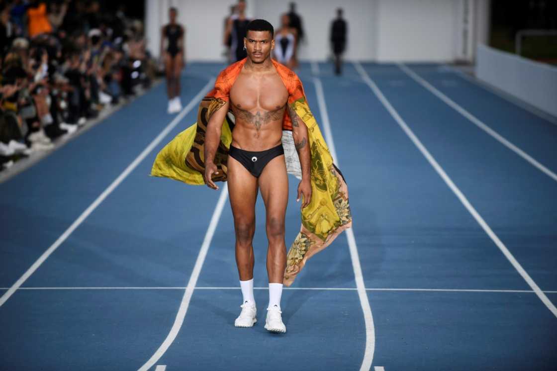 Marine Serre created upcycled sportswear for his first menswear show Marine Serre created upcycled sportswear for his first menswear show