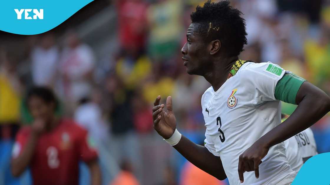 Asamoah Gyan, celebrate, last goal, World Cup, stage, Group G, clash, Cristiano Ronaldo, Portugal. Asamoah Gyan, celebrate, last goal, World Cup, stage, Group G, clash, Cristiano Ronaldo, Portugal.