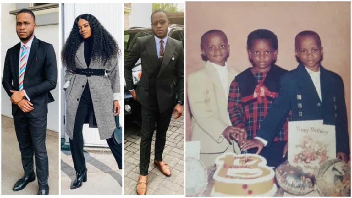 Nigerian triplet step out in style on their birthday, share throwback photo Nigerian triplet step out in style on their birthday, share throwback photo
