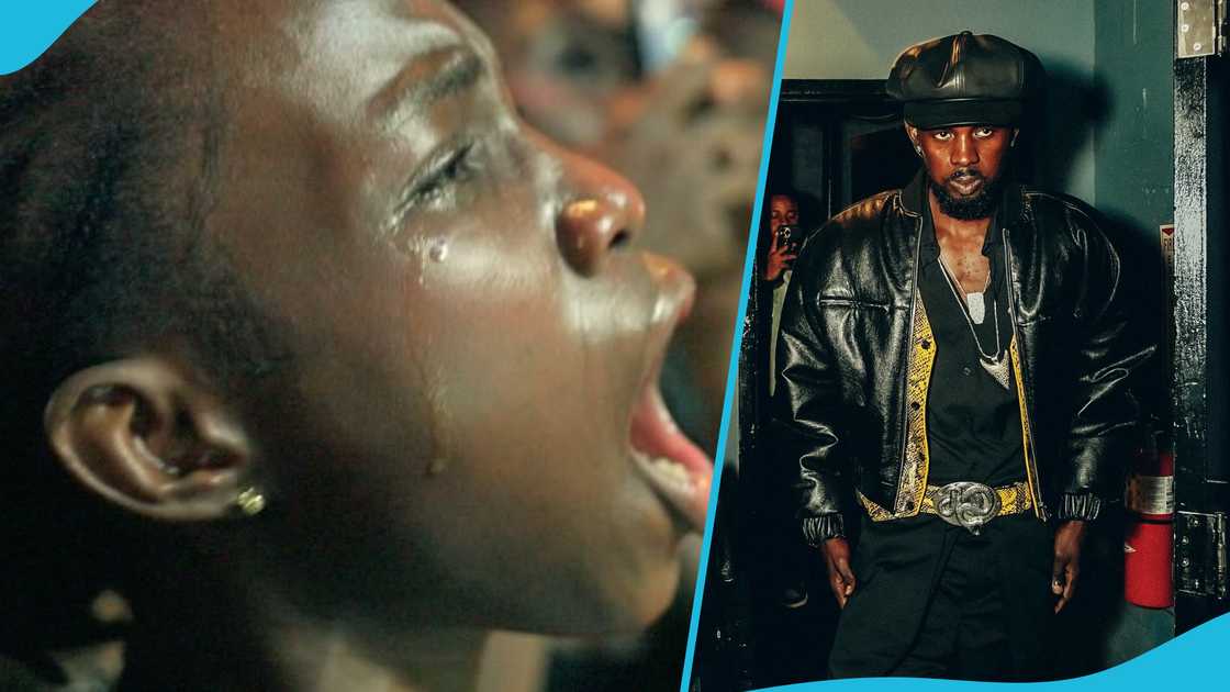 Black Sherif, Iron Boy Tour, Iron Boy album, New York City concert, Black Sherif's fans, Fan cries at concert Black Sherif, Iron Boy Tour, Iron Boy album, New York City concert, Black Sherif's fans, Fan cries at concert