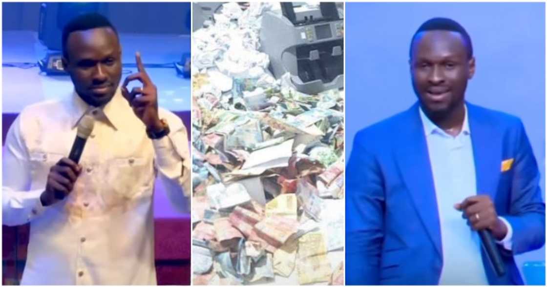 Alpha Hour pastor reacts to a viral photo showing his church's money. Alpha Hour pastor reacts to a viral photo showing his church's money.