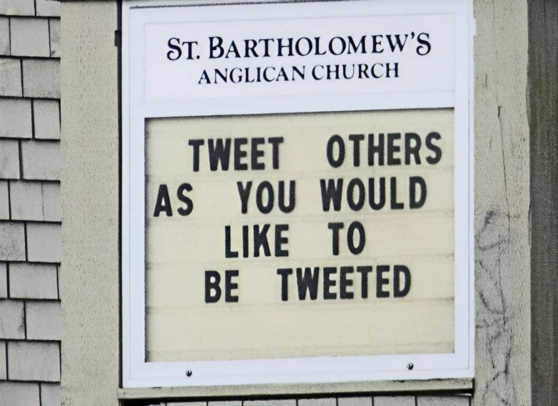 A funny church sign for St. Batholomew's Church