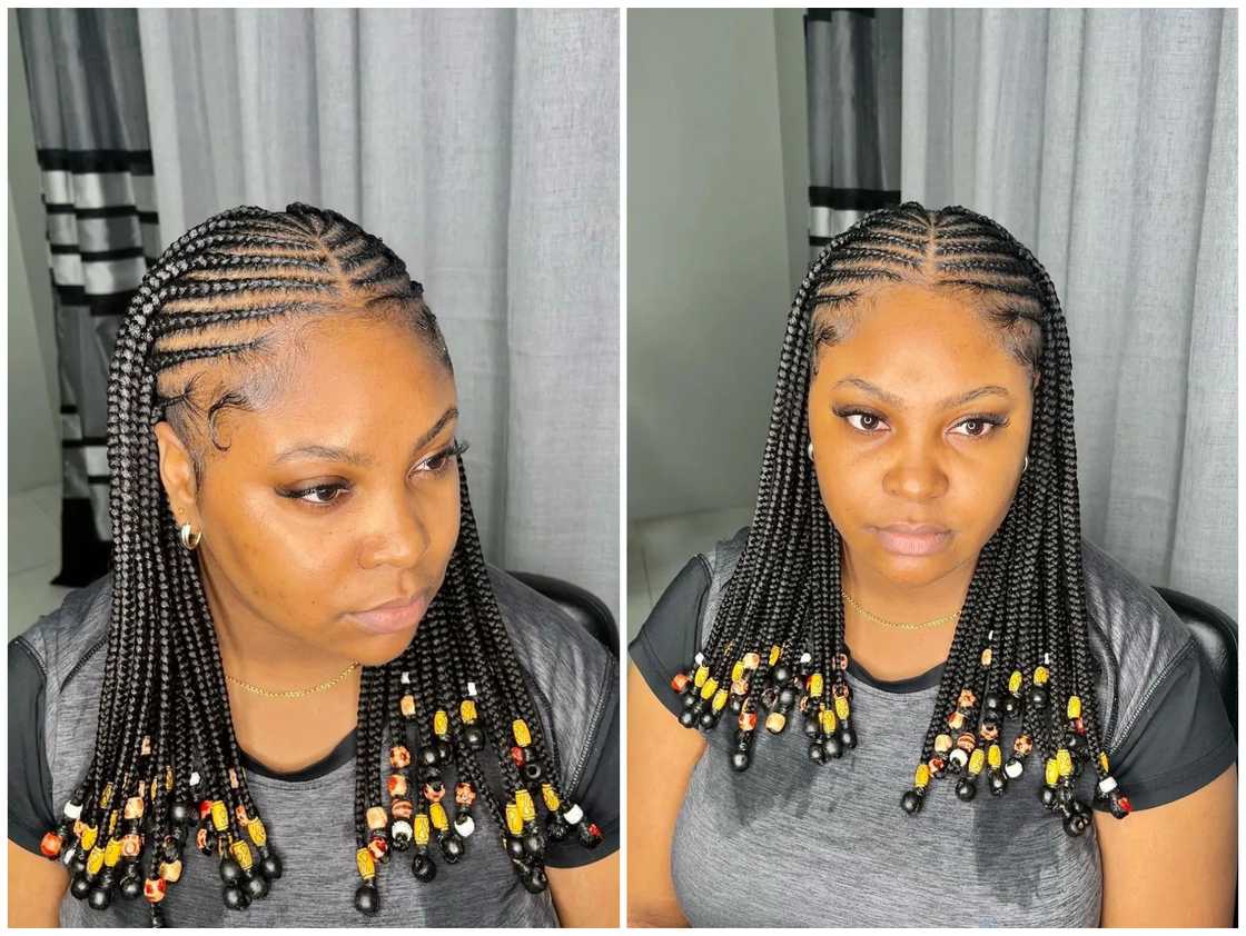 knotless braids with beads