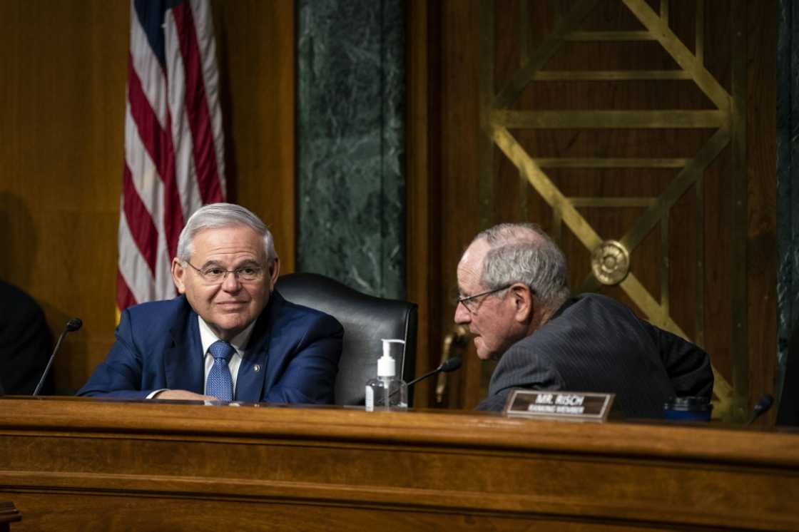 Senator Bob Menendez (left) and Senator Jim Risch, the top Democrat and Republican respectively on the Senate Foreign Relations Committee, in April 2022 Senator Bob Menendez (left) and Senator Jim Risch, the top Democrat and Republican respectively on the Senate Foreign Relations Committee, in April 2022