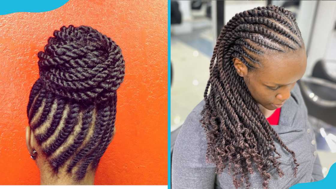 Chunky flat-twist cornrows