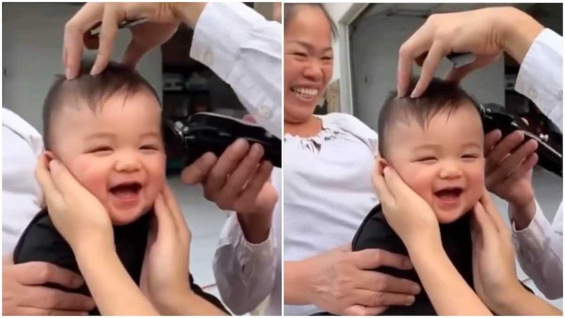 The baby's reaction was very funny. The baby's reaction was very funny.