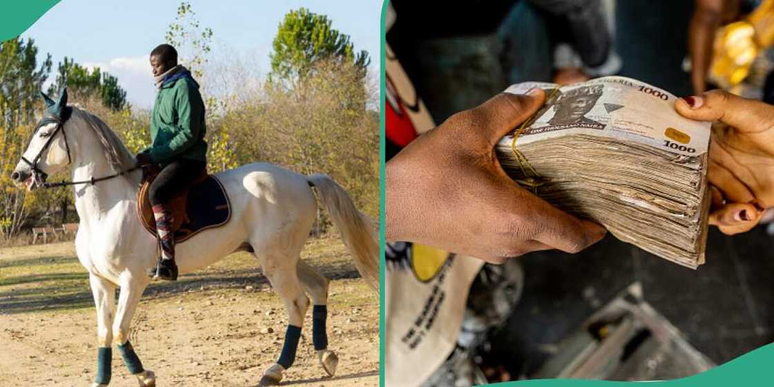 Man pays N42,000 for riding a horse.