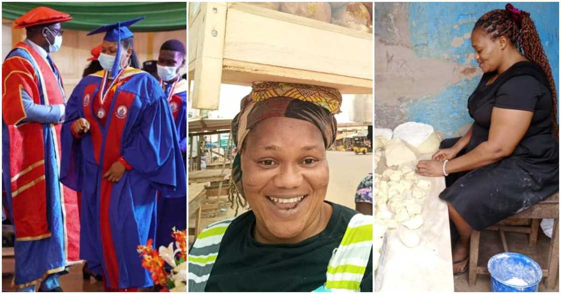 Ghanaian single mom with a first-class degree returns to hawking after national service.