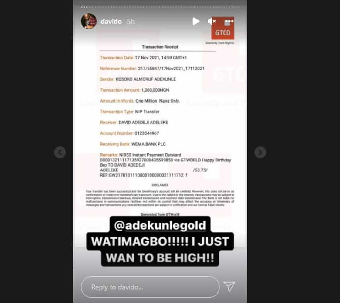 Davido gets millions from fans. Davido gets millions from fans.