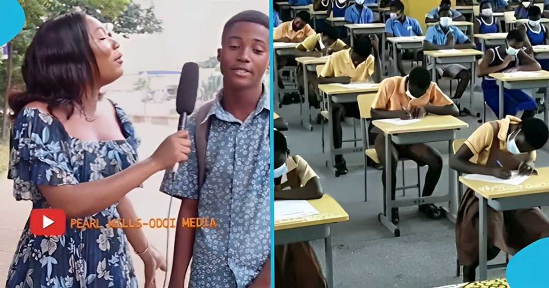 A JHS BECE candidate forgets which subject he just wrote during an interview with a YouTuber outside the exam hall. A JHS BECE candidate forgets which subject he just wrote during an interview with a YouTuber outside the exam hall.