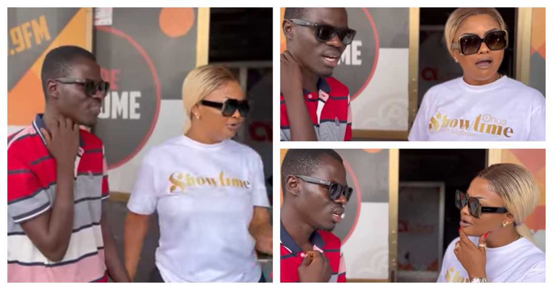 Nana Ama McBrown meet young blind man, gifts him GH¢100