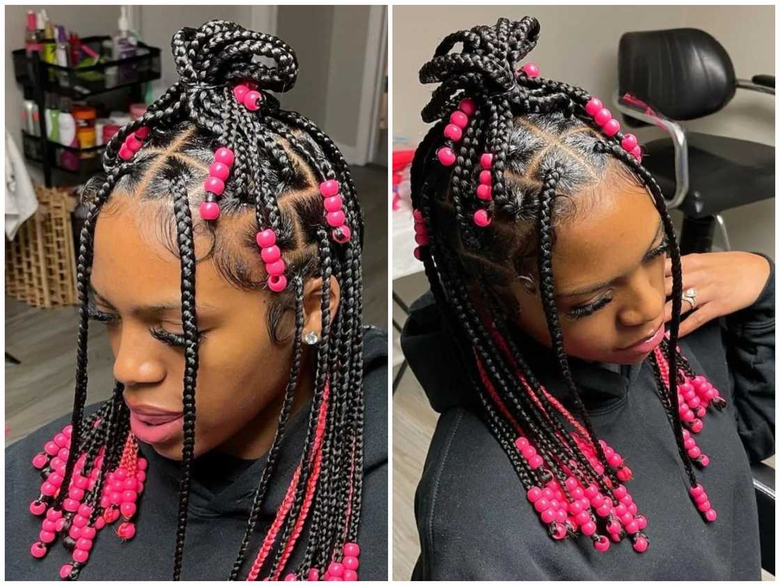 knotless braids with beads