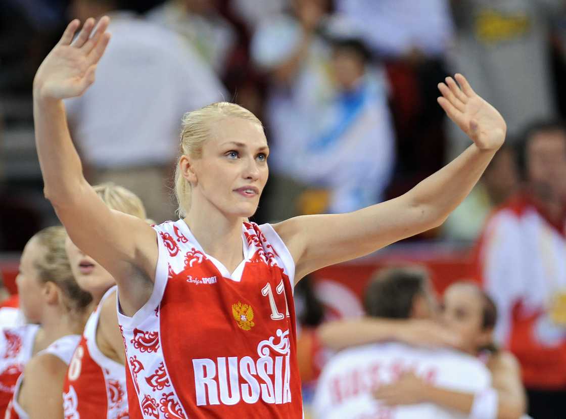 Maria Stepanova at the Olympic basketball Arena in Beijing Maria Stepanova at the Olympic basketball Arena in Beijing