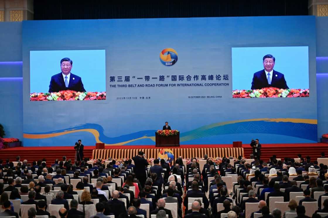 China's President Xi Jinping speaks during the opening ceremony of the third Belt and Road Forum for International Cooperation at Beijing's Great Hall of the People last month China's President Xi Jinping speaks during the opening ceremony of the third Belt and Road Forum for International Cooperation at Beijing's Great Hall of the People last month
